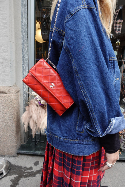 Chanel Re-Worked Vintage Double Sided Flap Lobster red W.O.C.
