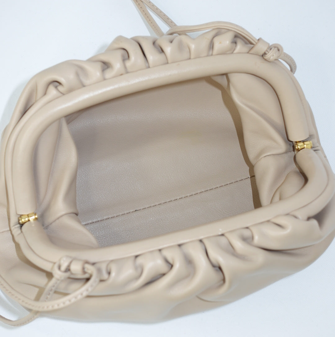 Bottega Veneta Beige Mini Pouch