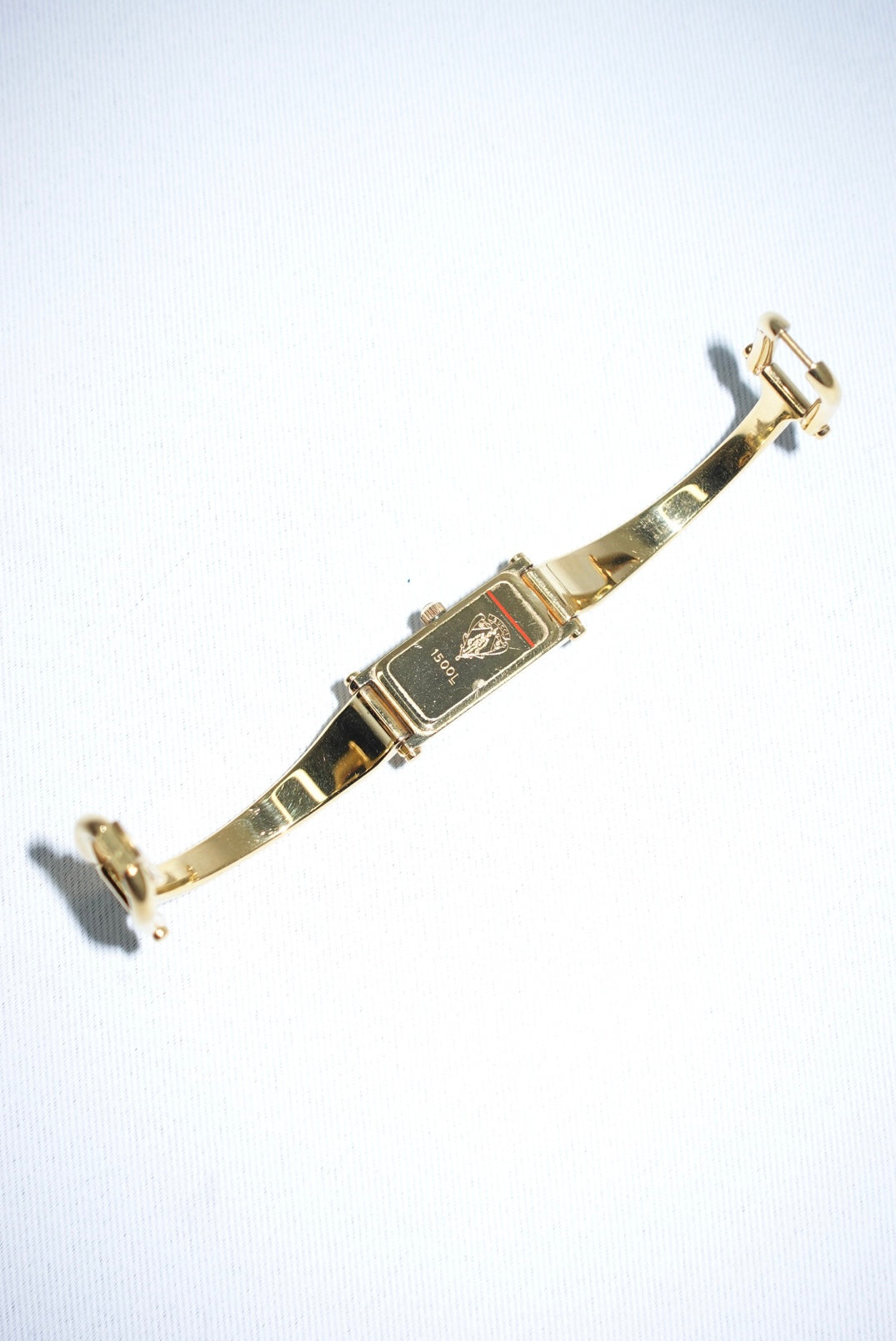 Gucci Vintage 1500L Horsebit Gold Watch With White Dial