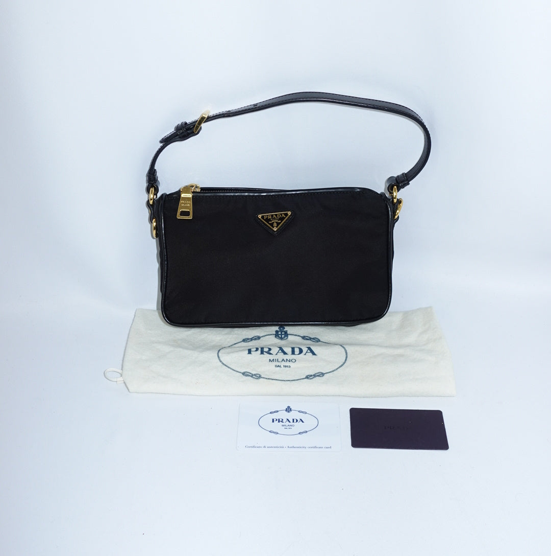 Prada Black Nylon Mini Shoulder Bag