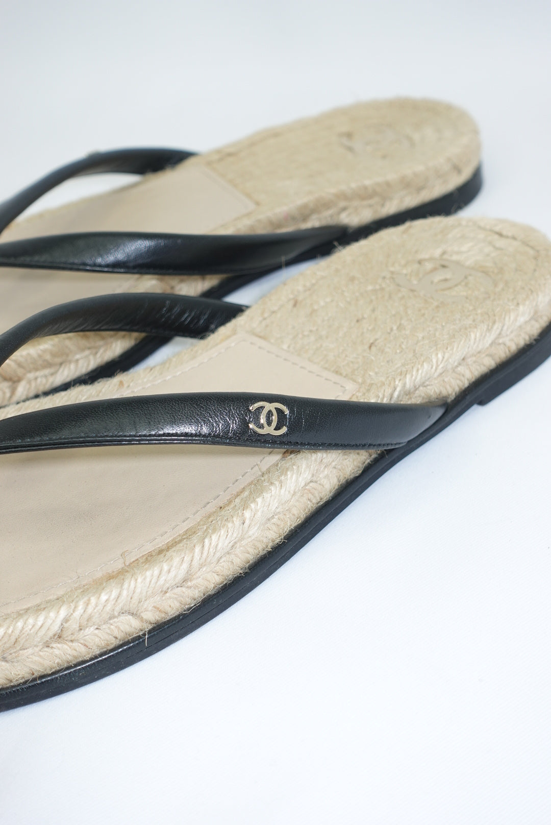 Chanel Black Vintage Espadrilles Sandals