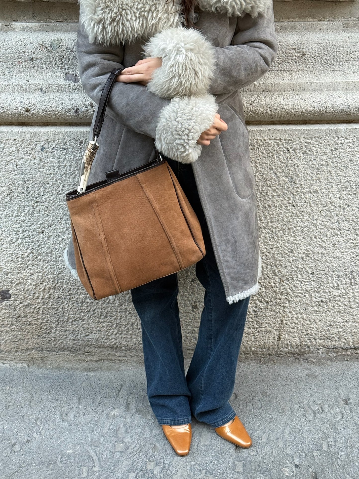 Yves Saint Laurent Mombasa Vintage Caramel Brown Tote Bag