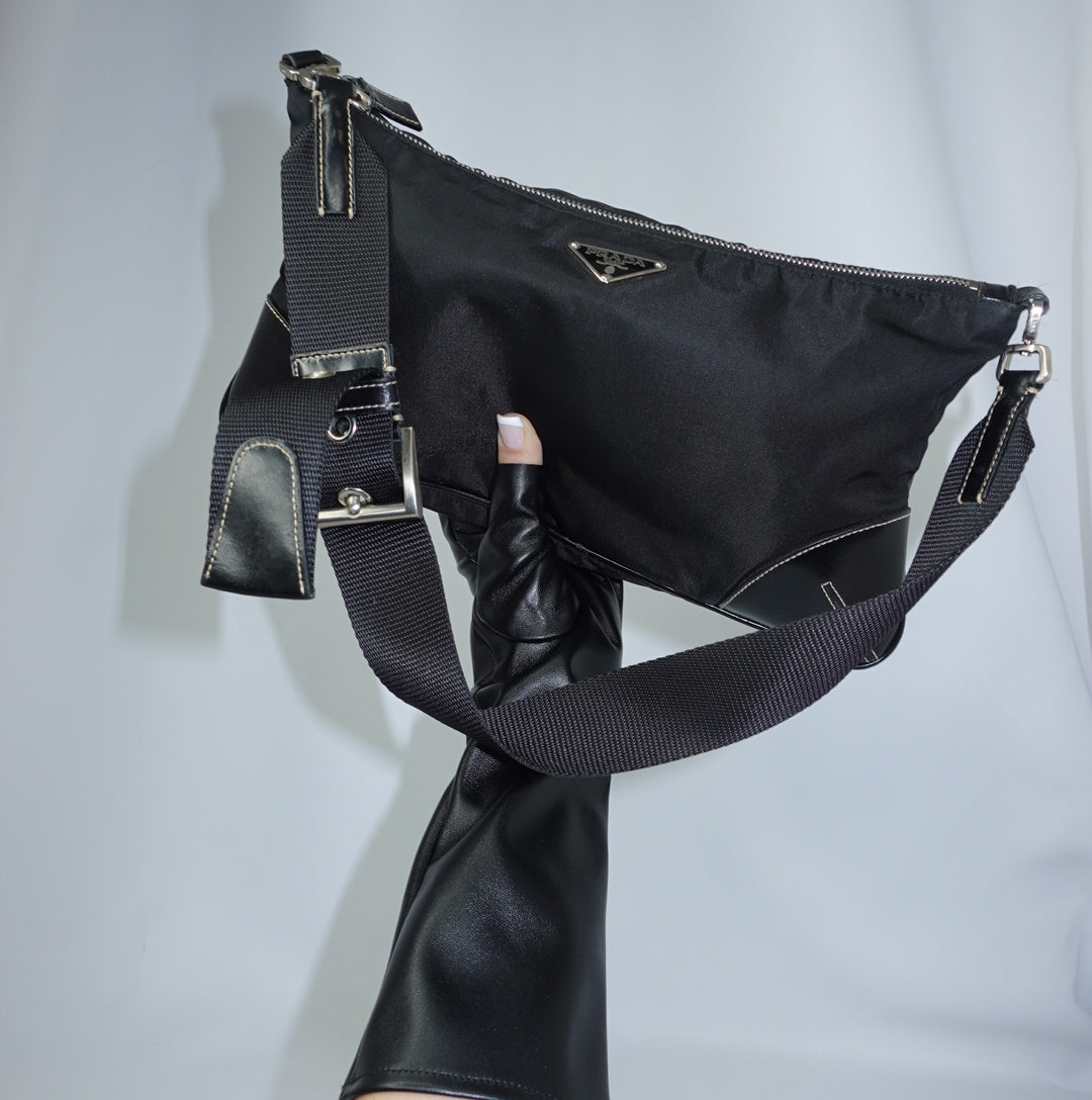 Prada Black Nylon Shoulder Bag