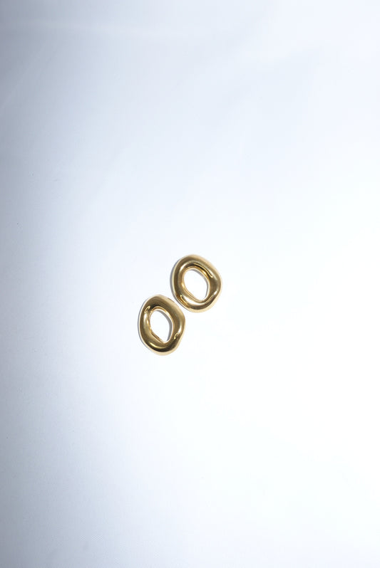 Oval Irregural Earrings in Stainless Steel Medium
