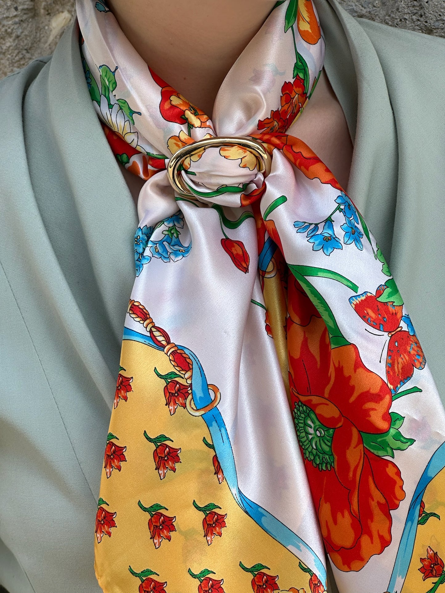 Hermès Gold Toned Oval Scarf Holder