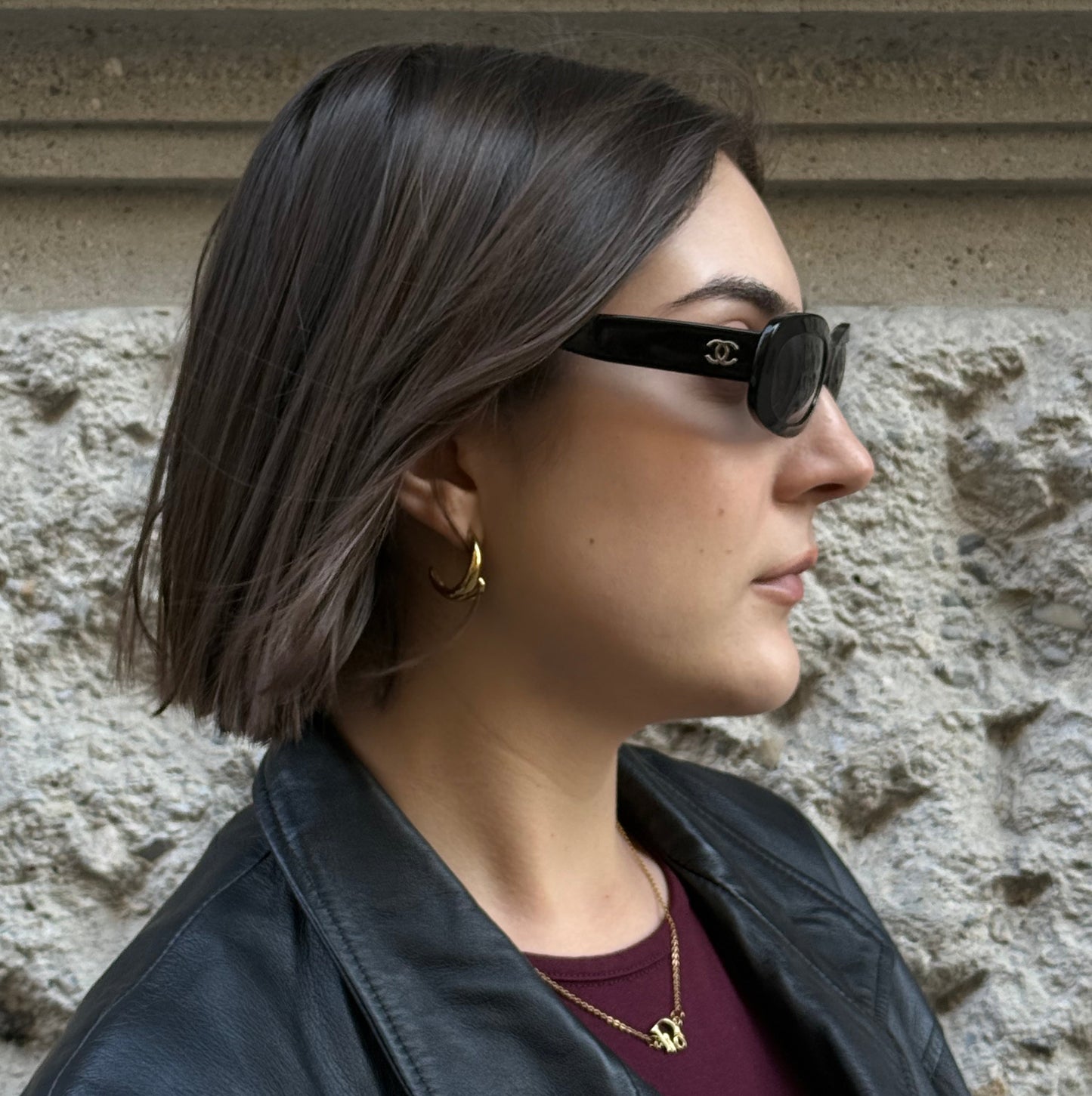 Chanel Camelia Black Sunglasses
