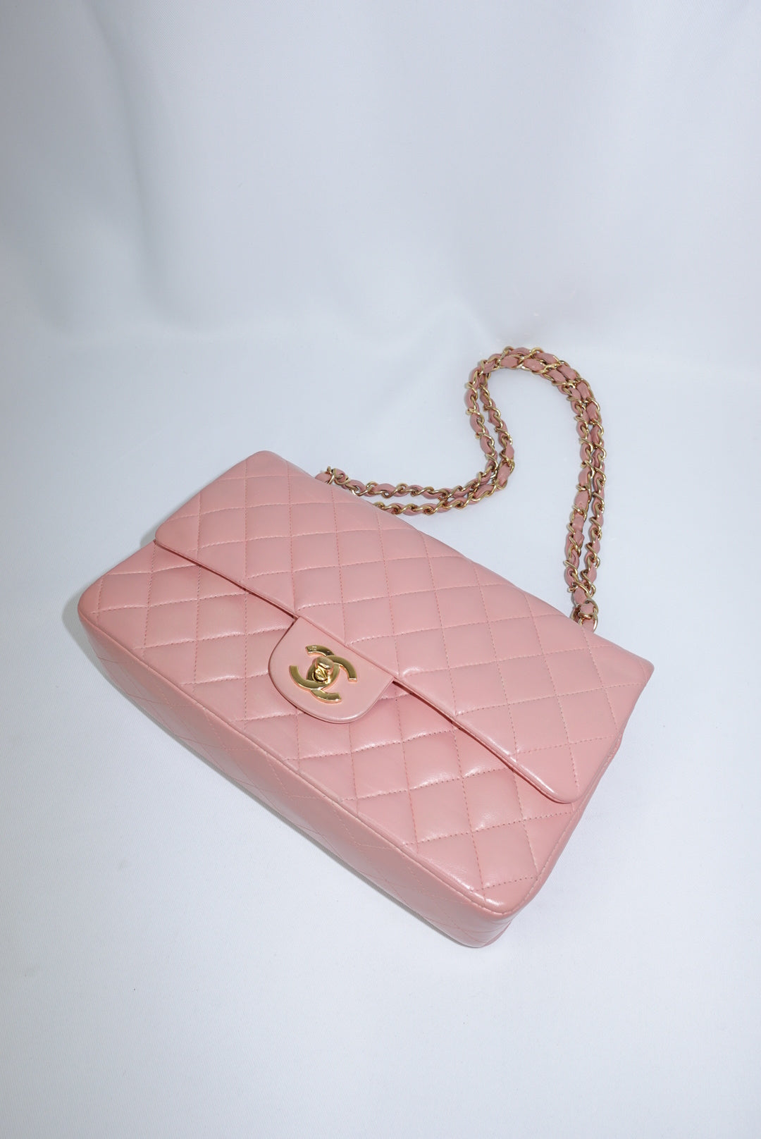 Chanel Vintage Timeless Classic 23 Double Flap Bubblegum Pink