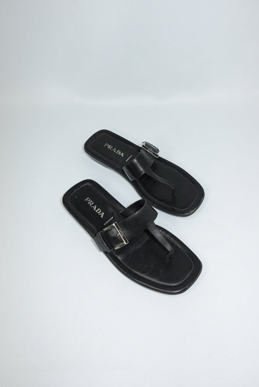 162. Prada Vintage Black Sandals 37