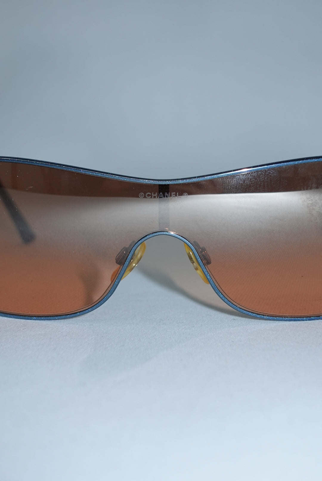 Chanel Y2K Vintage Sunglasses CC Crystal blue frame