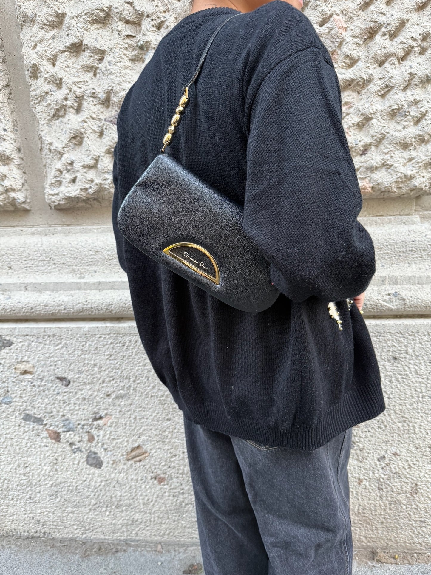 Christian Dior Malice Black Vintage Y2K Leather Shoulder Bag