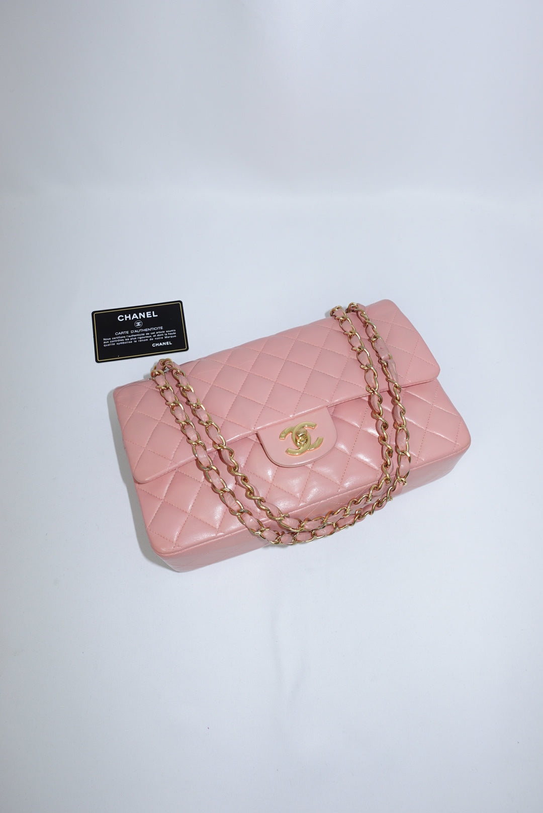 Chanel Vintage Timeless Classic 23 Double Flap Bubblegum Pink