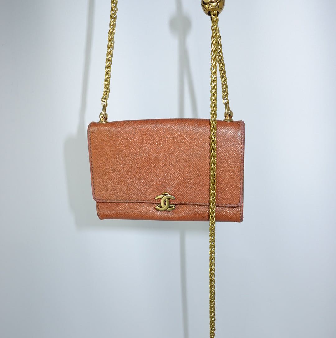 Chanel Caramel Wallet w/Chain