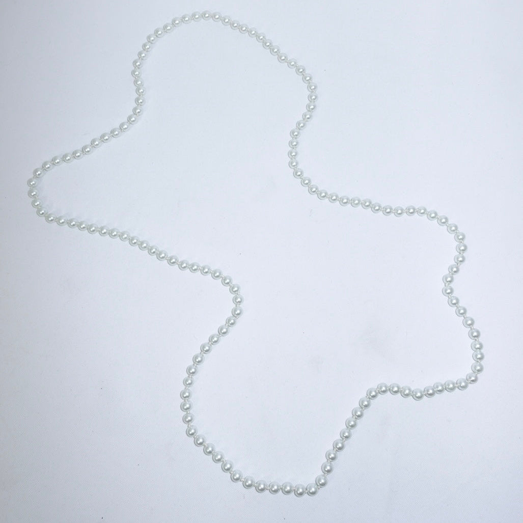 Collana sautoir vintage lunga con perle finte