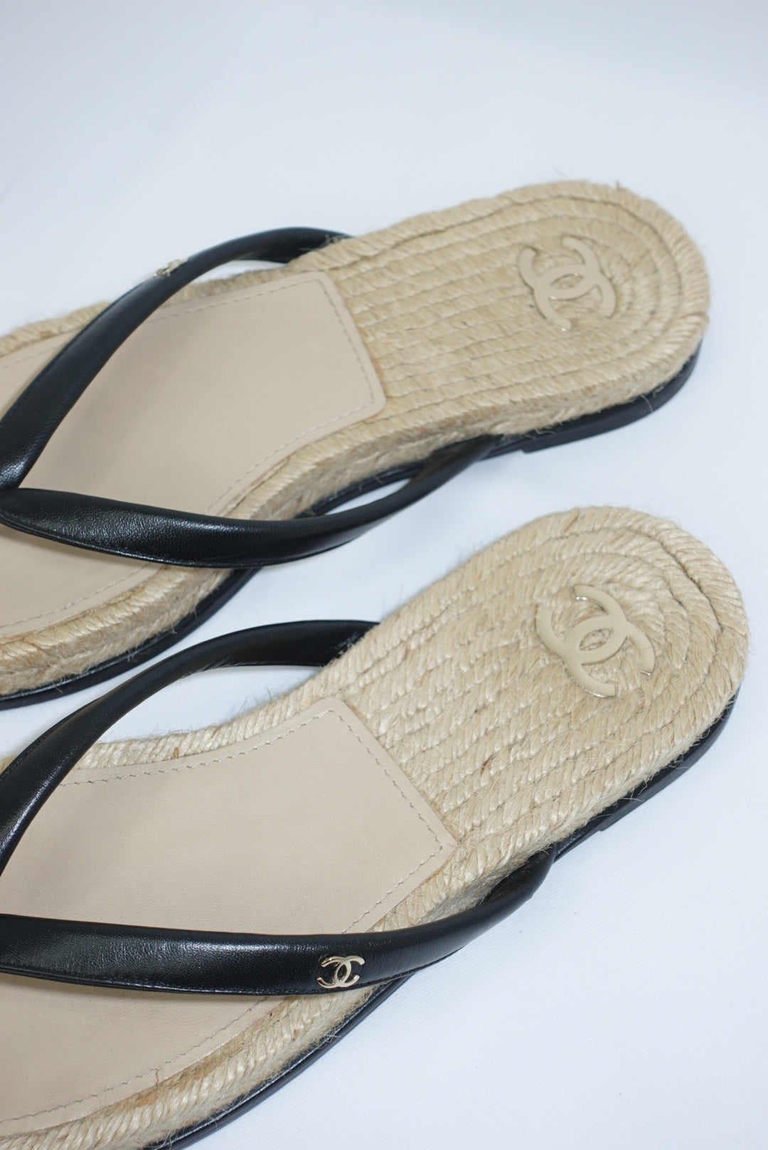 Chanel Black Vintage Espadrilles Sandals