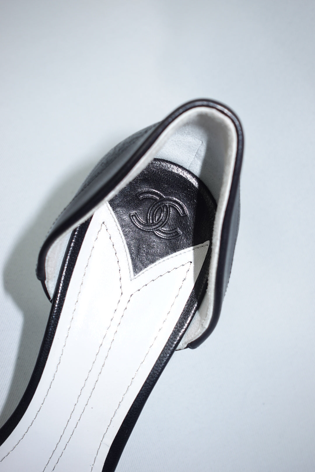 Chanel Vintage Heels Black Pointed-Toe w/ Gold Toned Studs