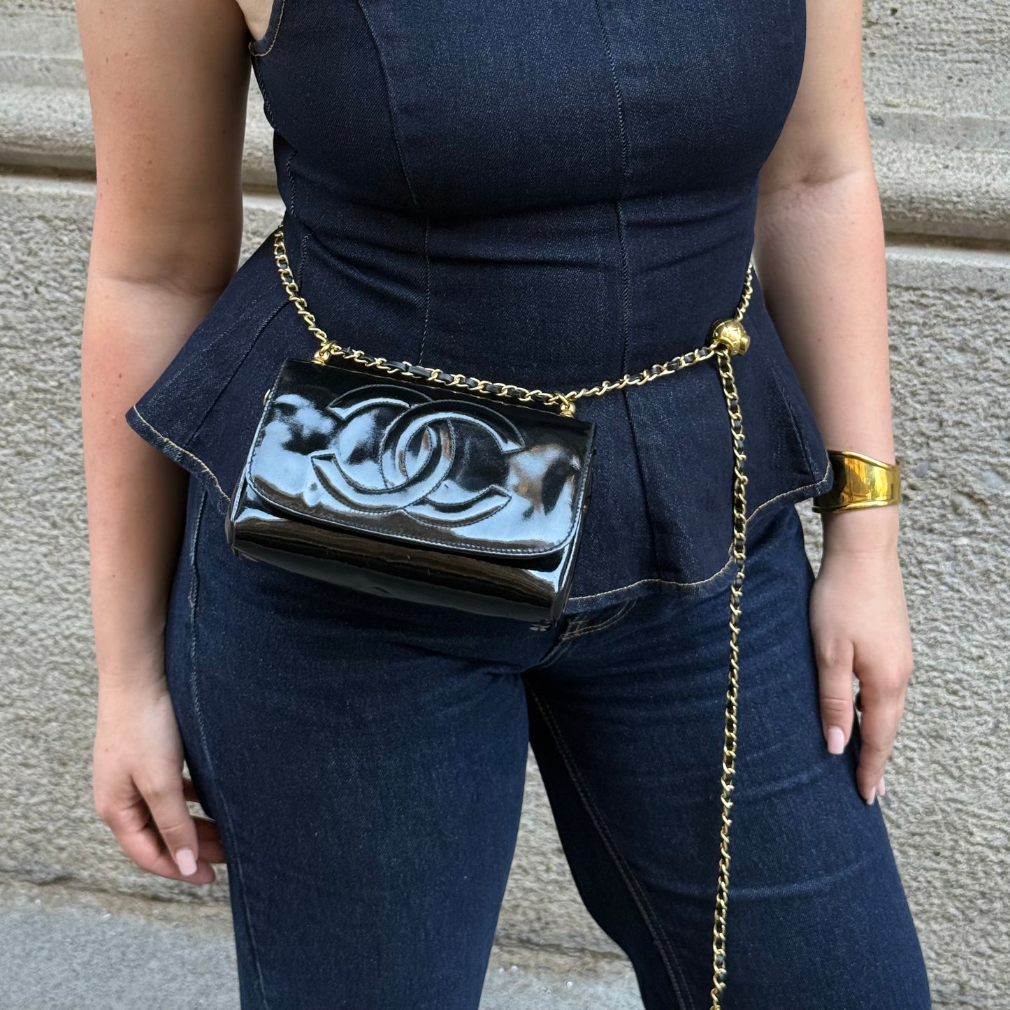 Chanel Black Wallet w/ Chain