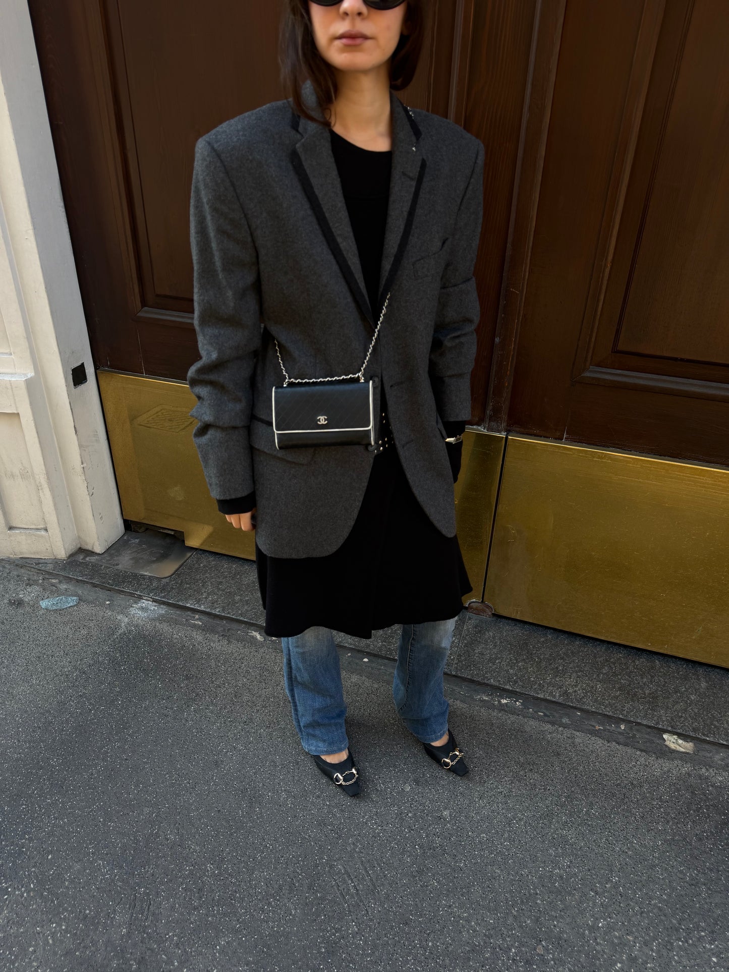 Chanel Re-Worked Flap B&W Limited Edition Wallet with Chain