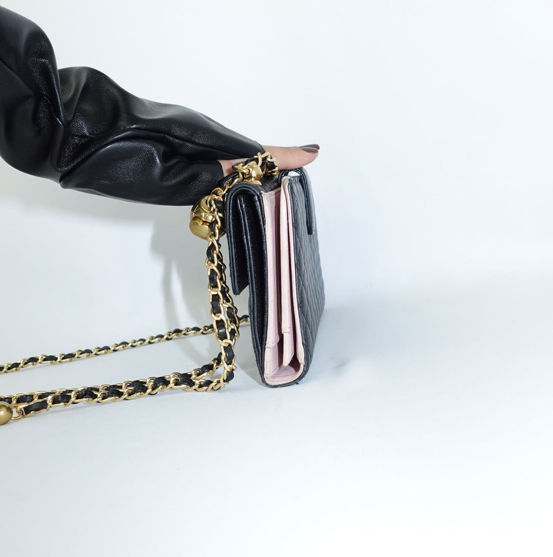 Chanel Black Wallet w/Chain