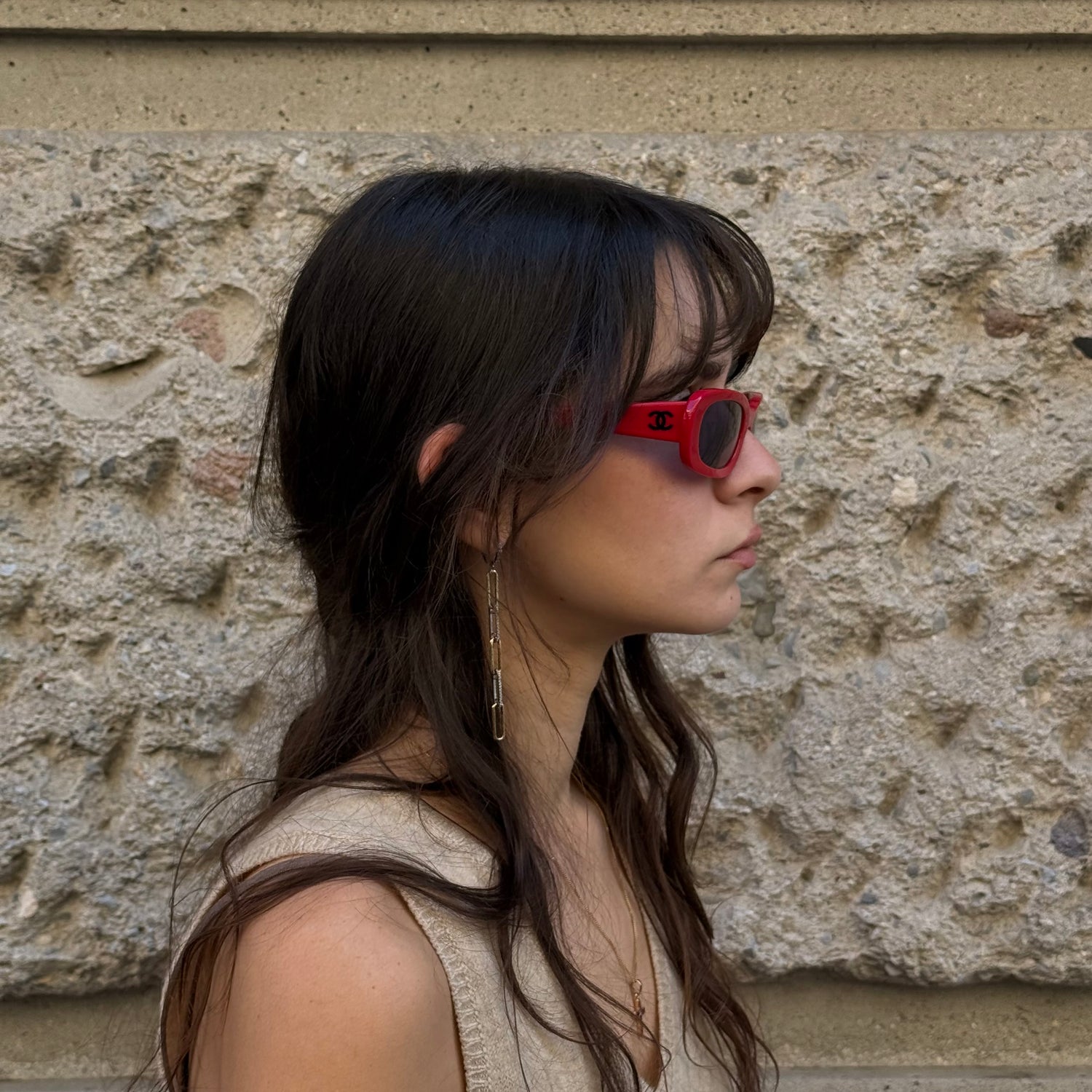 Chanel Red Sunglasses