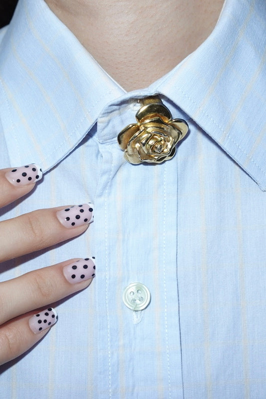 Yves Saint Laurent Clip Vintage Rose Pin