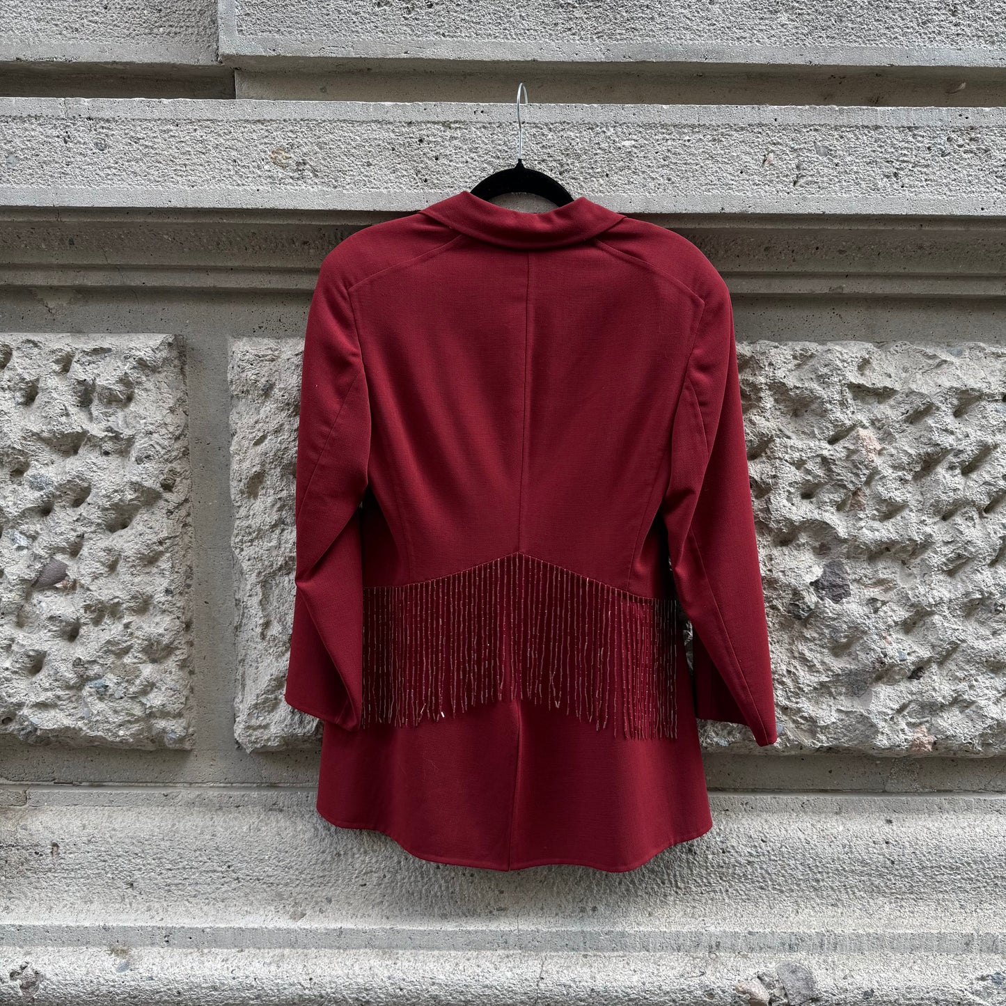 Alfio Paglione Couture Red Beaded Jacket & Pants Set