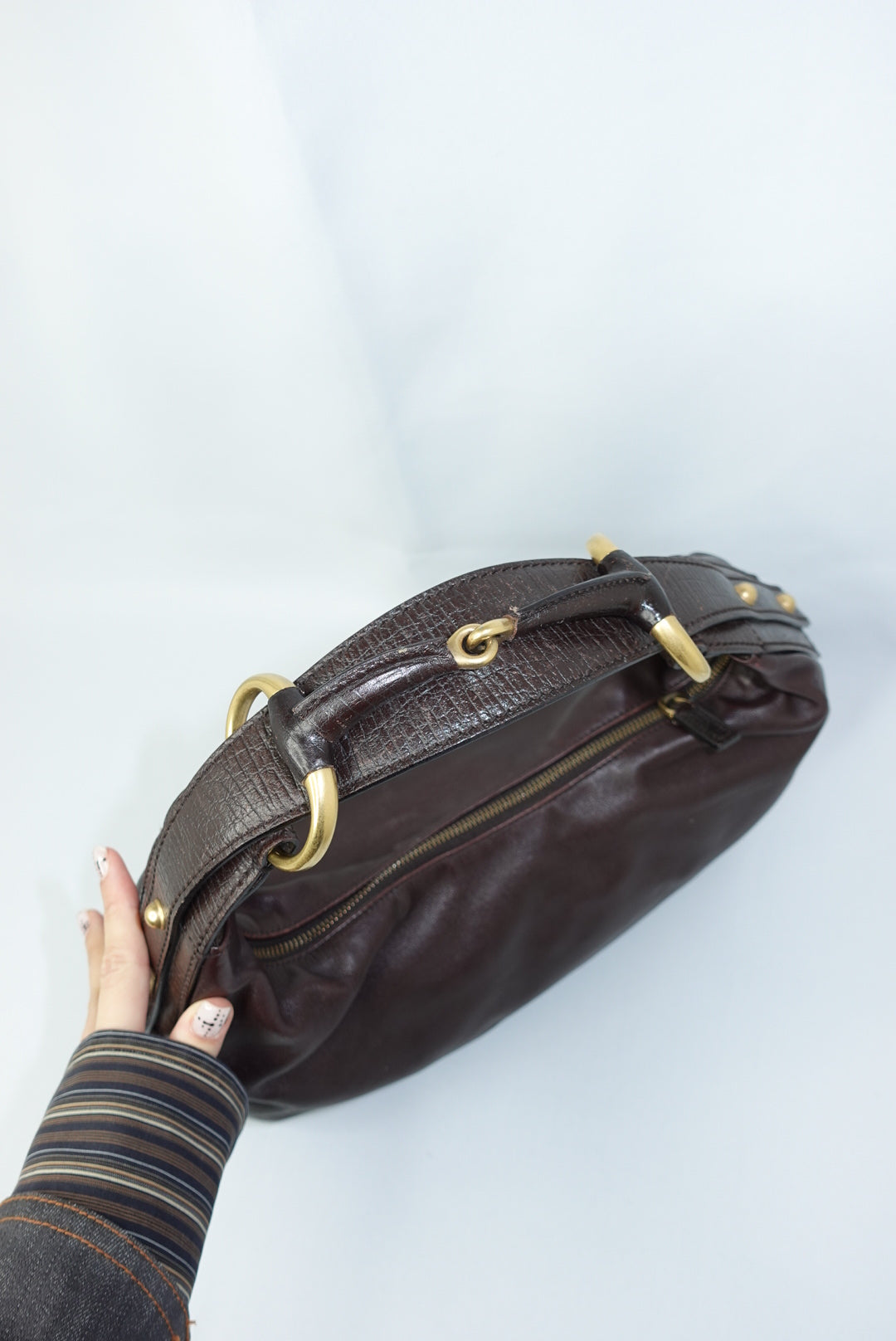 Gucci Vintage Horsebit Hobo Bag in Chocolate Leather