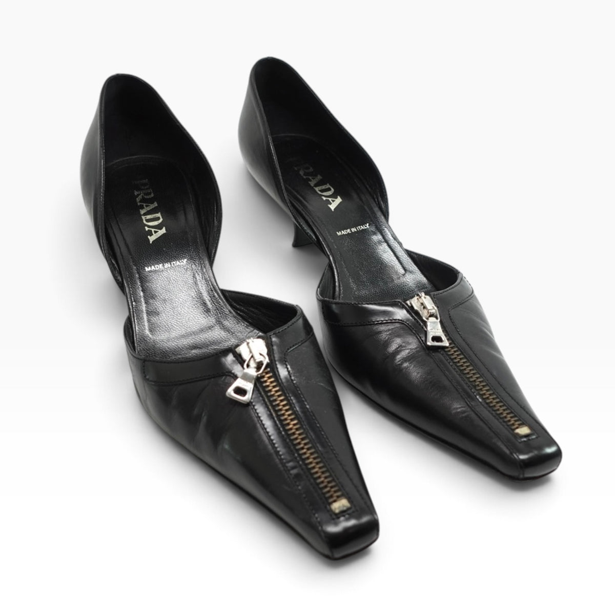 Prada Black Decolletè W/Zip 41