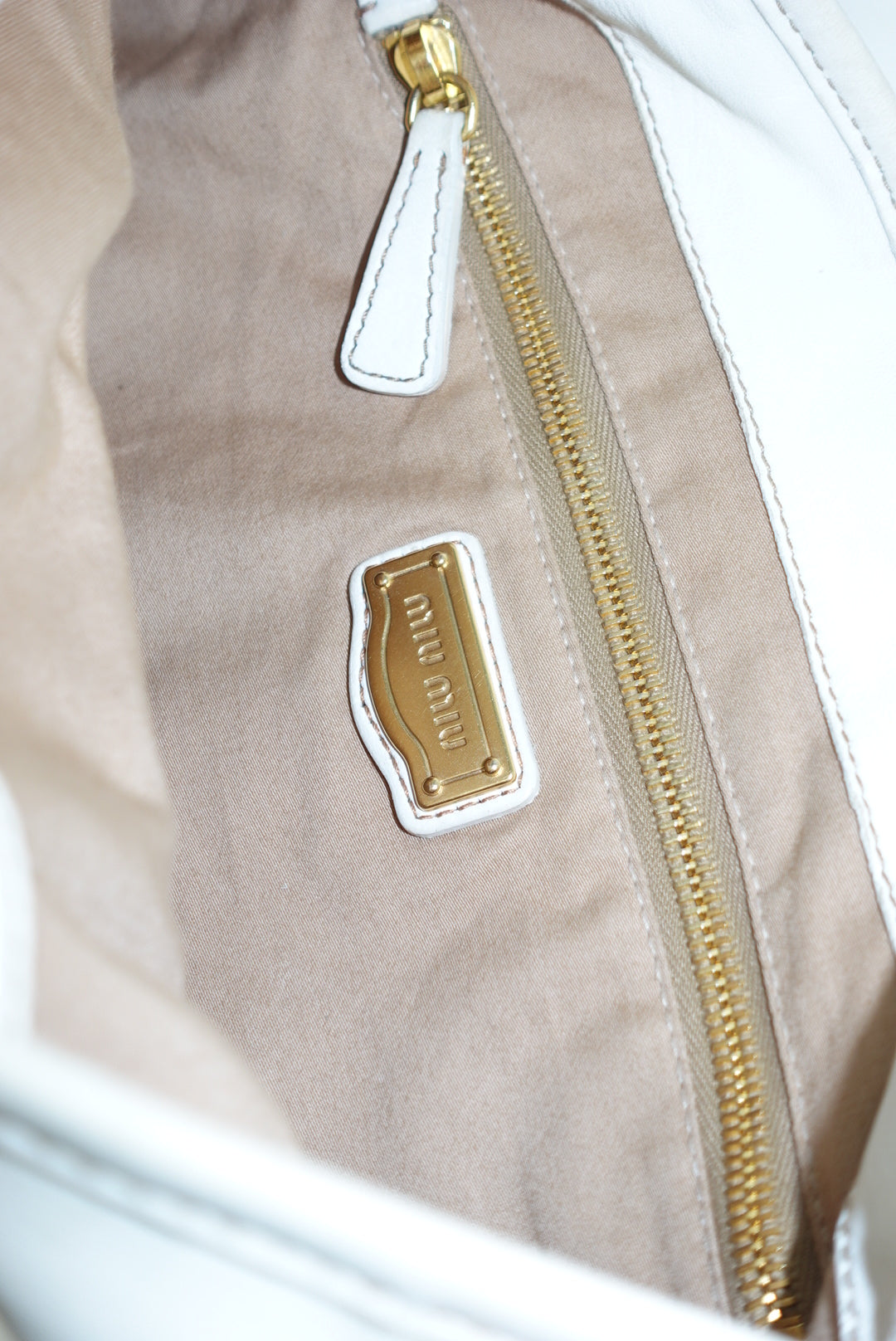 MIU MIU Vintage Coffer Off-White Matelassé Bag