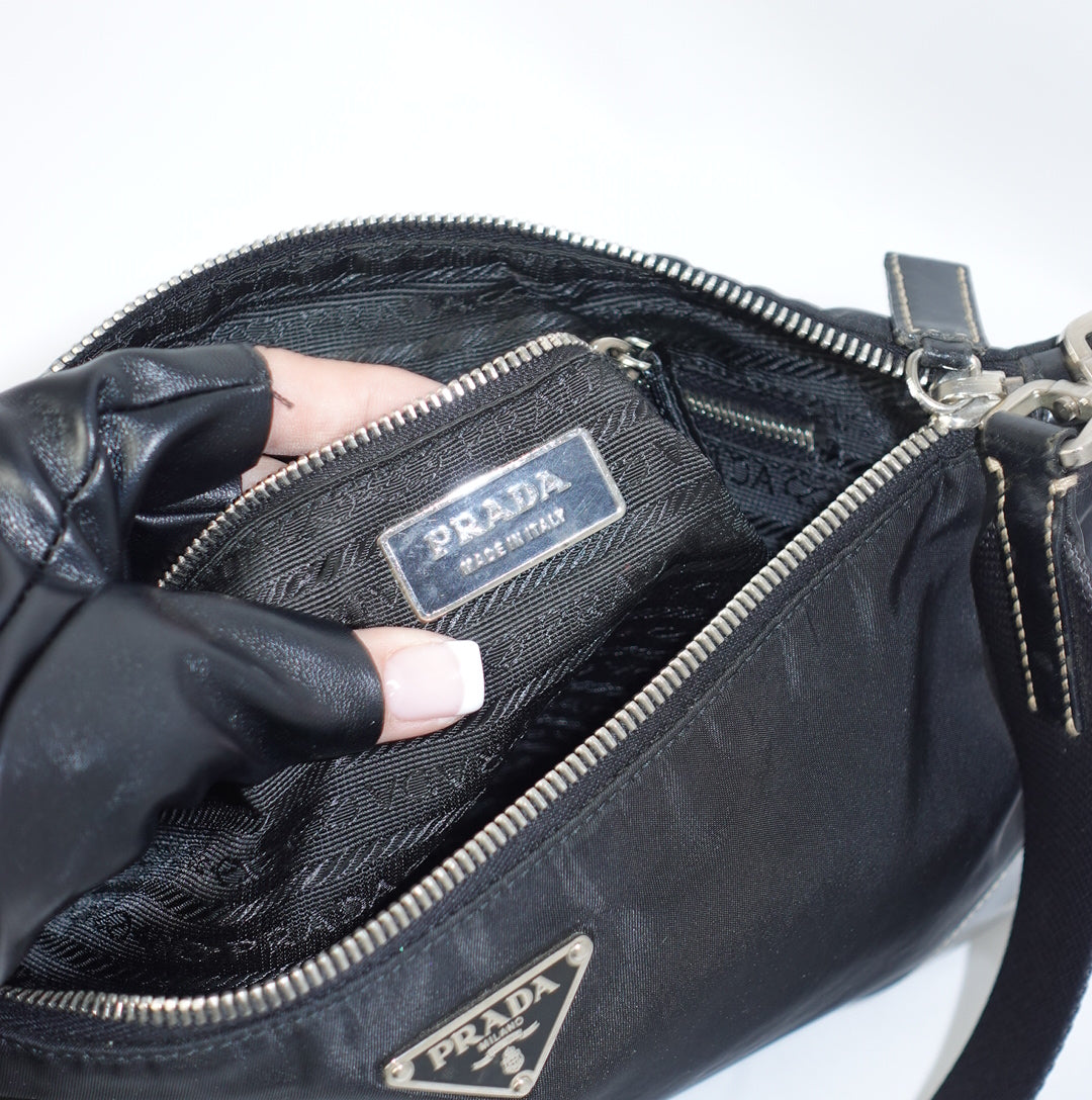 Prada Black Nylon Shoulder Bag