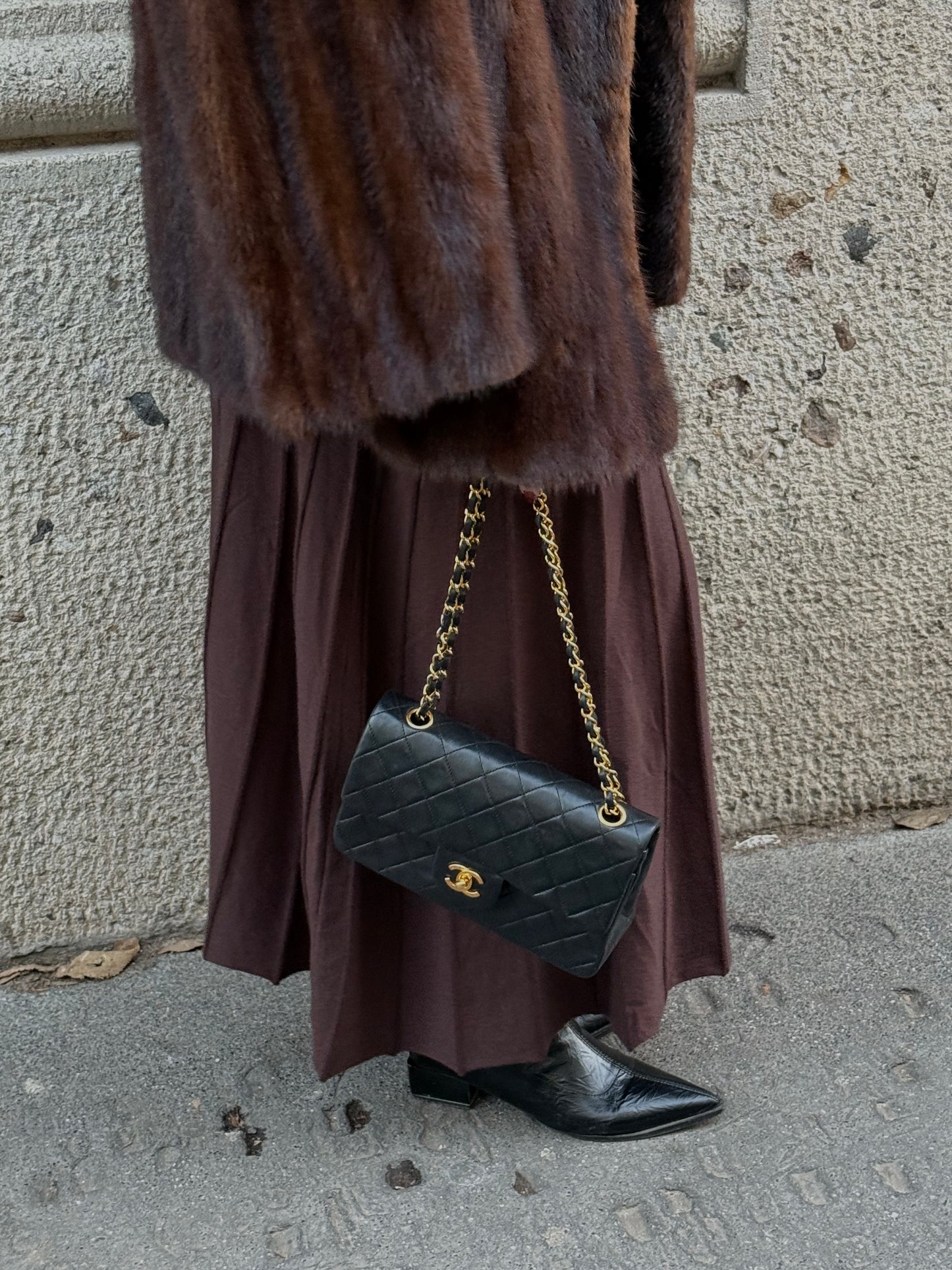 Chanel Vintage Timeless Classic 23 Double Flap Black FULL SET