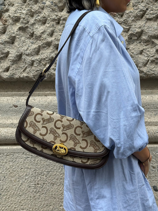 119. Cèline Vintage Monogram Canvas Brown Vintage Bag