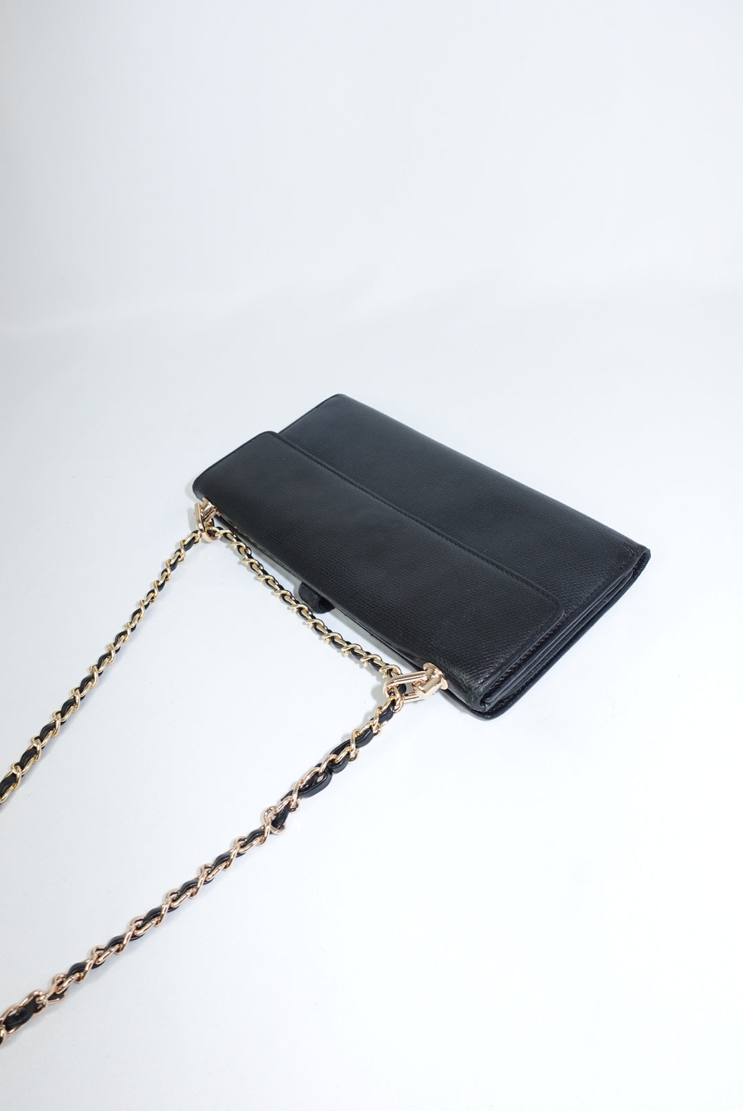 Chanel Re-Worked Black Caviar Double Sided W.O.C round logo