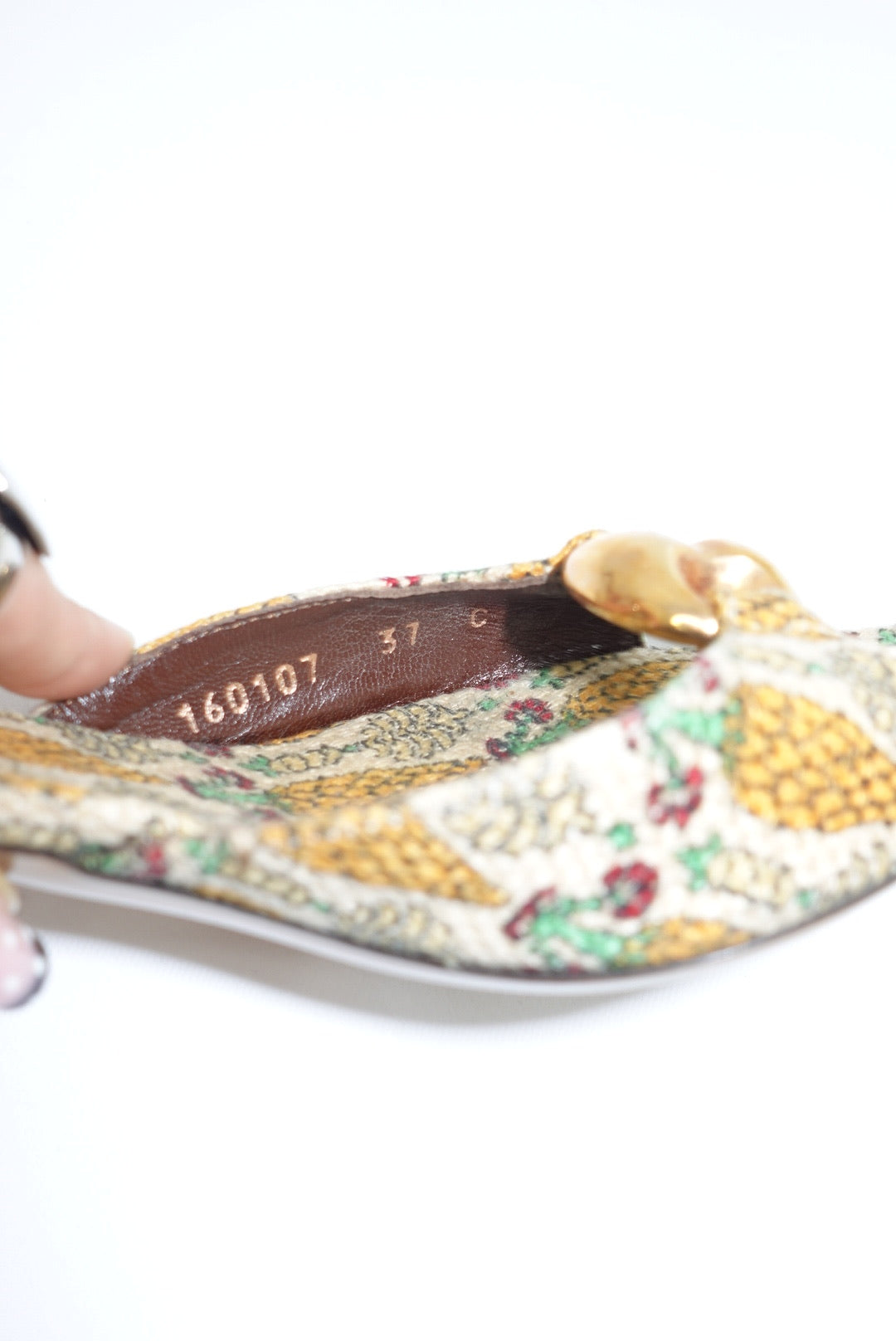Gucci Pineapple Print Canvas Mules