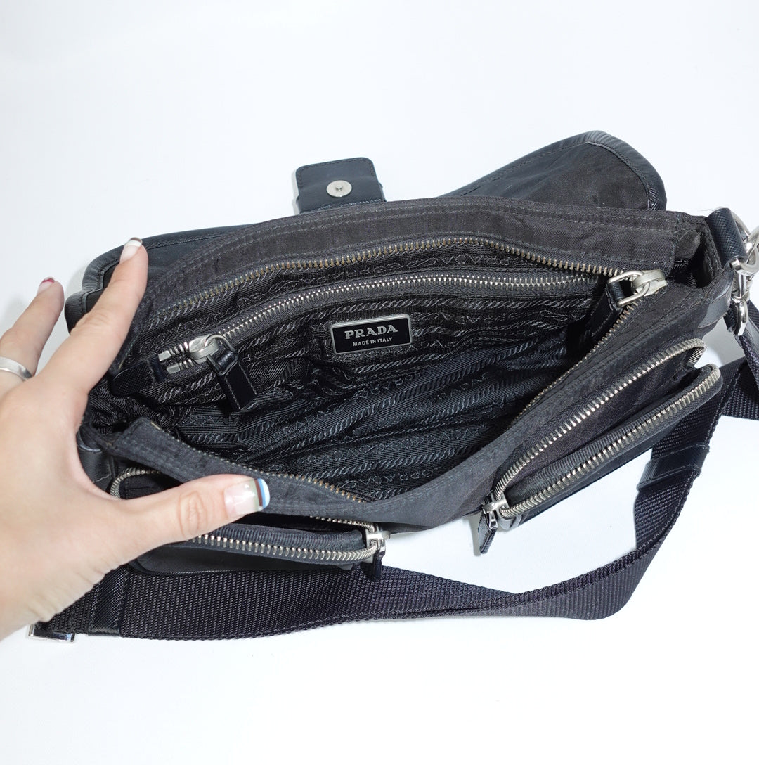 Prada Black Nylon Shoulder Bag