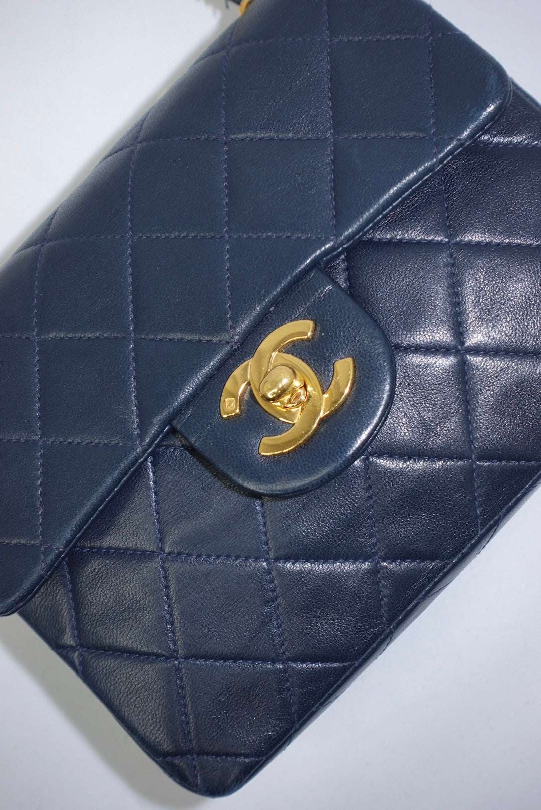 Chanel Timeless Mini Square Quilted Lambskin Navy