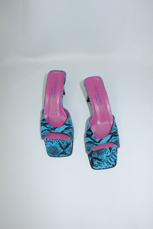 Vintage Snake Print Mules 37
