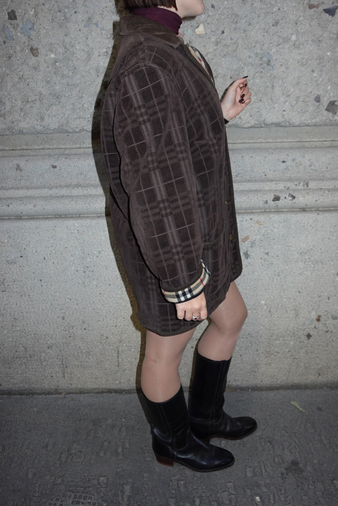 Burberry Brown Vintage Jacket with Golden Details