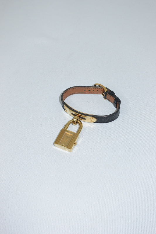 093. Hermès Kelly Vintage Watch with Black Strap