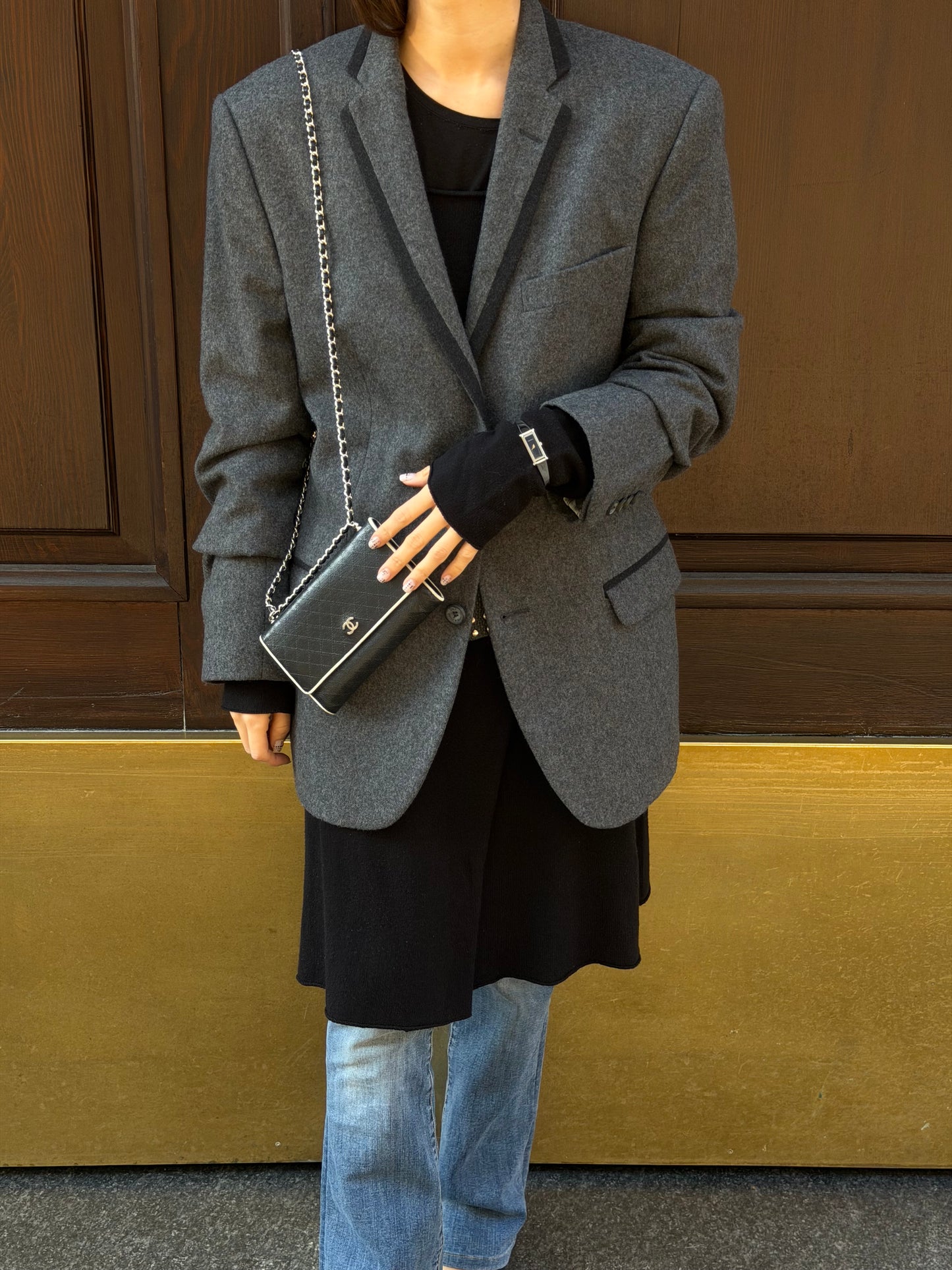 Chanel Re-Worked Flap B&W Limited Edition Wallet with Chain