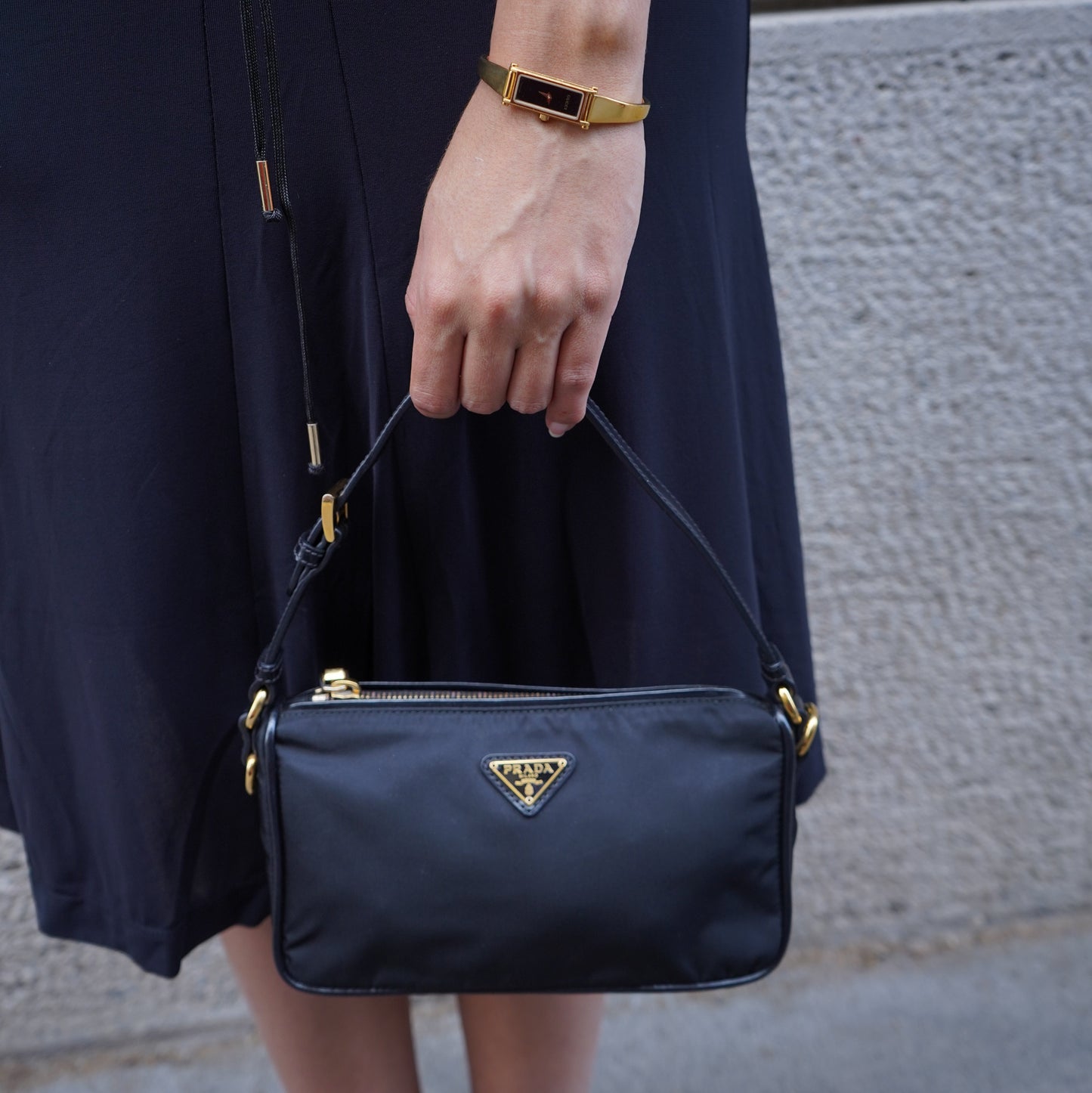 Prada Black Nylon Mini Shoulder Bag