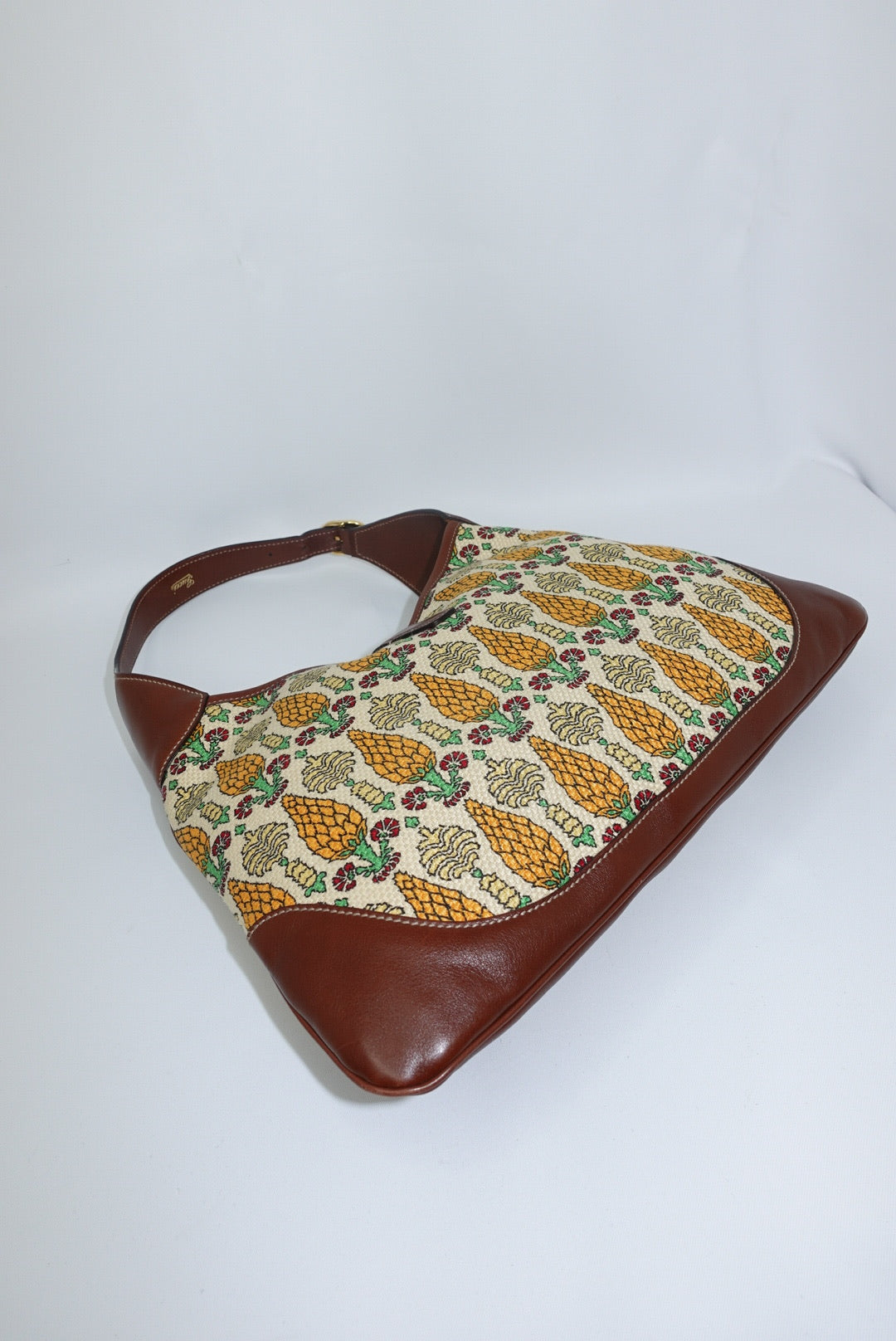Gucci Jackie Vintage Hobo Brown & Yellow Print Bag