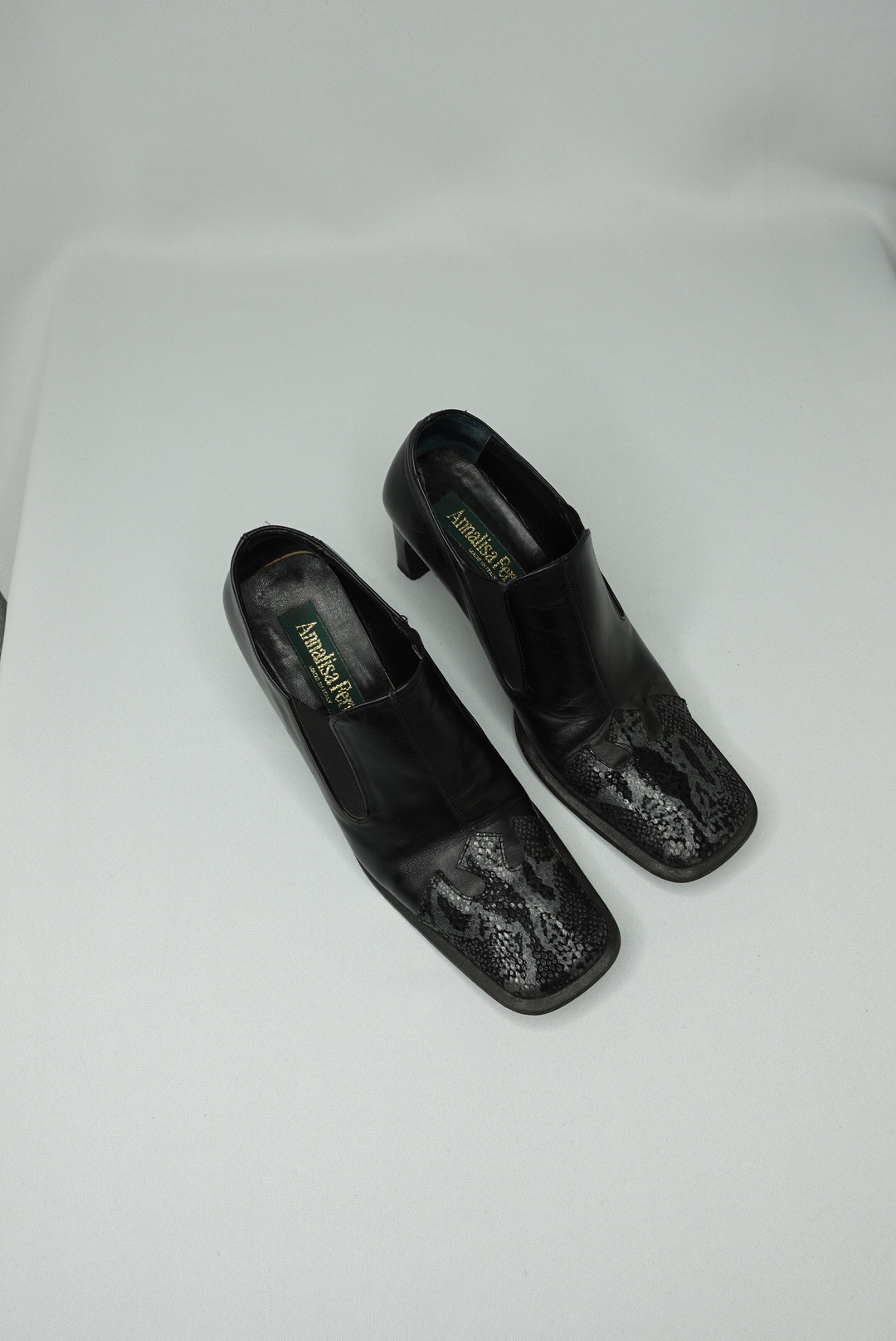 Vintage Square Toe Western Heels 39