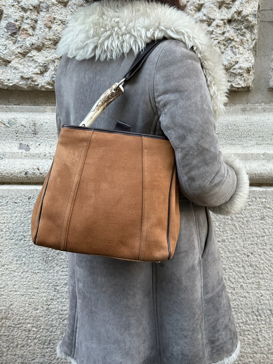 Yves Saint Laurent Mombasa Vintage Caramel Brown Tote Bag