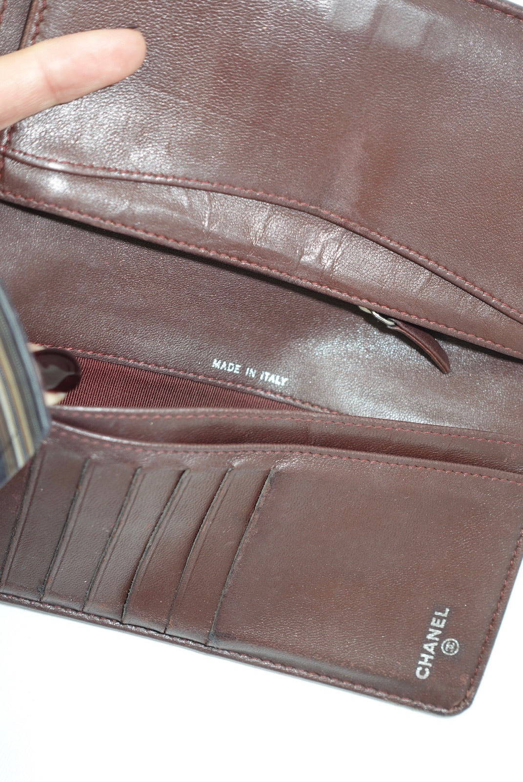 Chanel Re-Worked Black Timeless Bifold Vintage Wallet with Chain