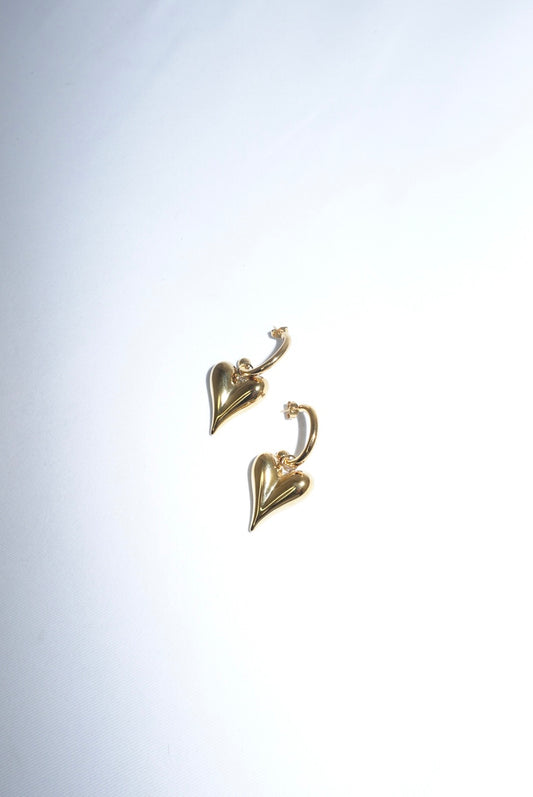 Stainless Steel Heart Hoop Earrings