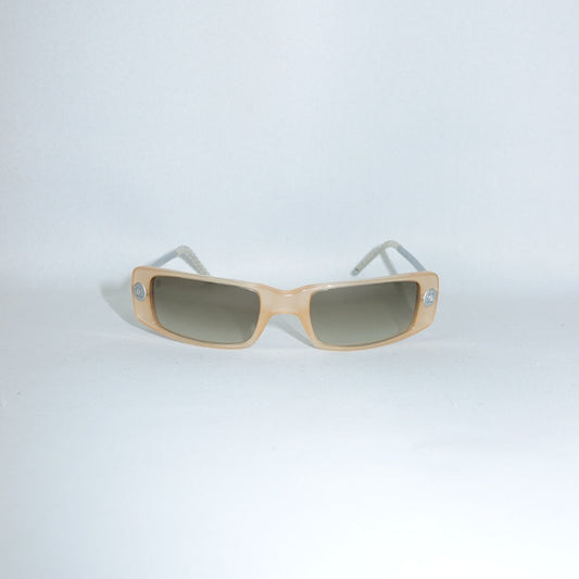 Occhiali da sole Chanel arancio chiaro e bianchi