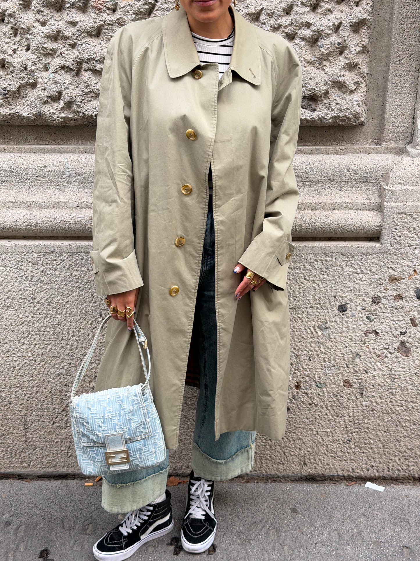 Burberry Khaki Vintage Trench Coat