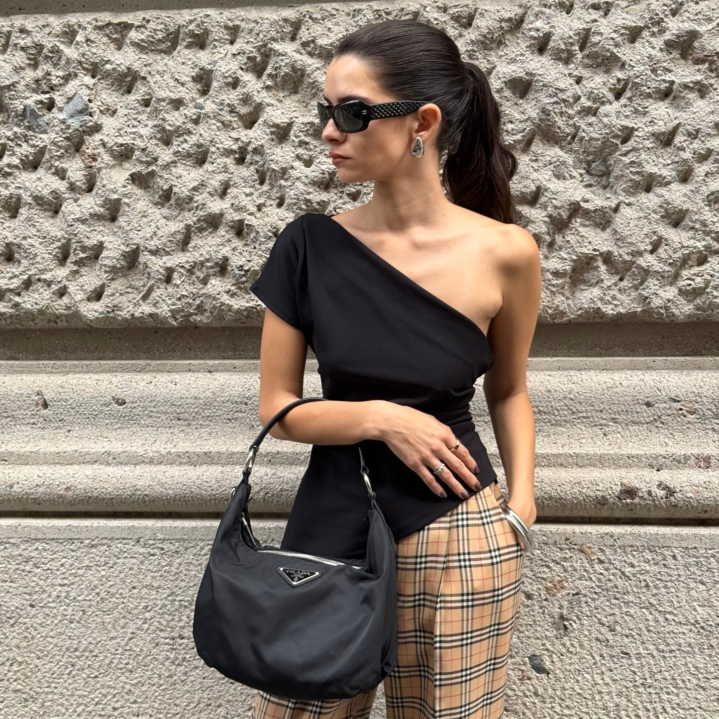 Prada Nylon Half Moon Bag