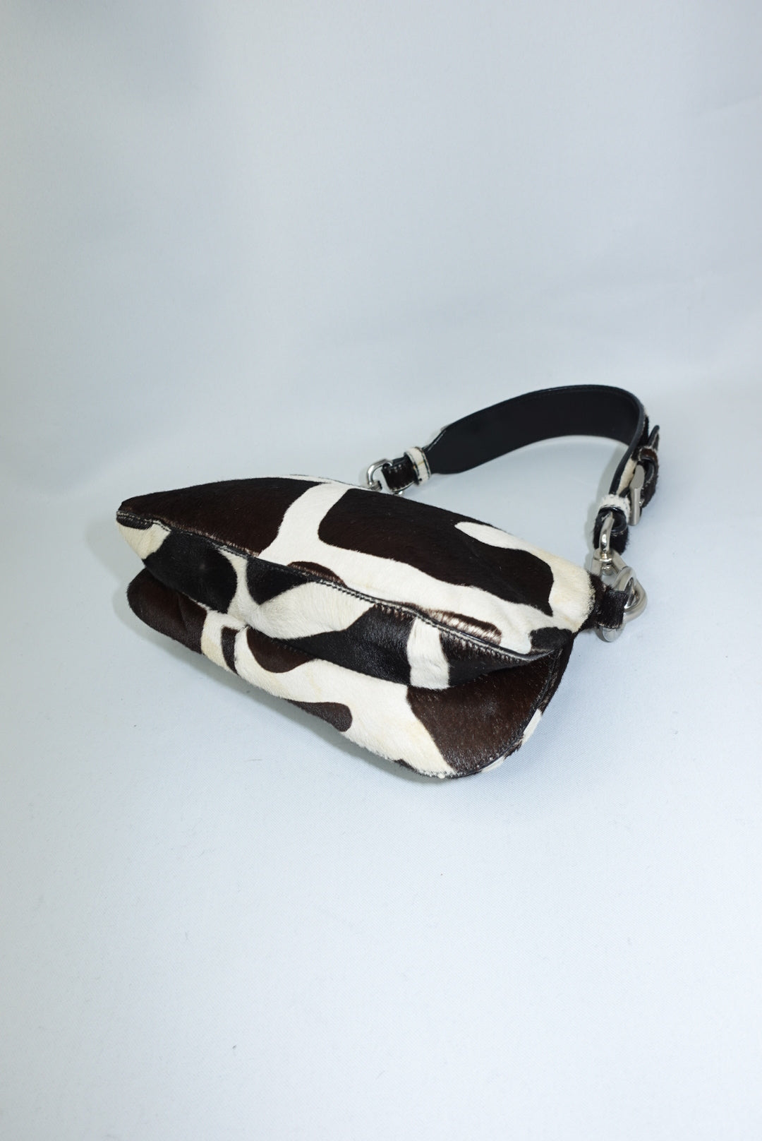 Prada 2000s Vintage Brown Pony Hair Shoulder Bag