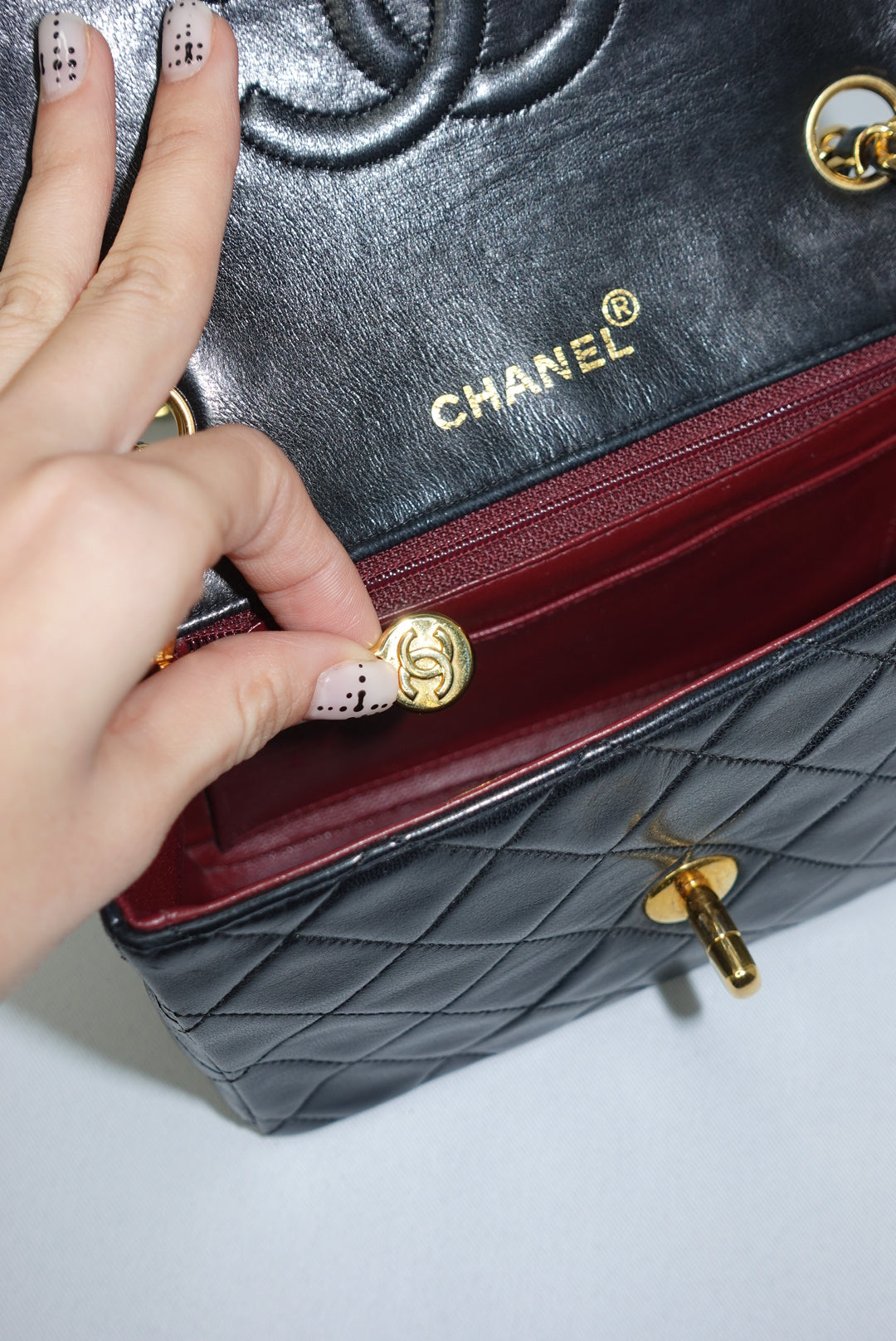 Chanel Classic Timeless Mini Square Bag in Black Quilted Lambskin – Full Set